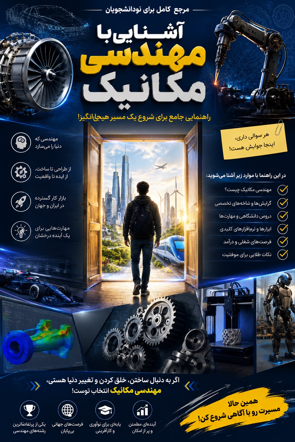 آشنایی با رشته مهندسی مکانیک برای انتخاب رشته و شغل