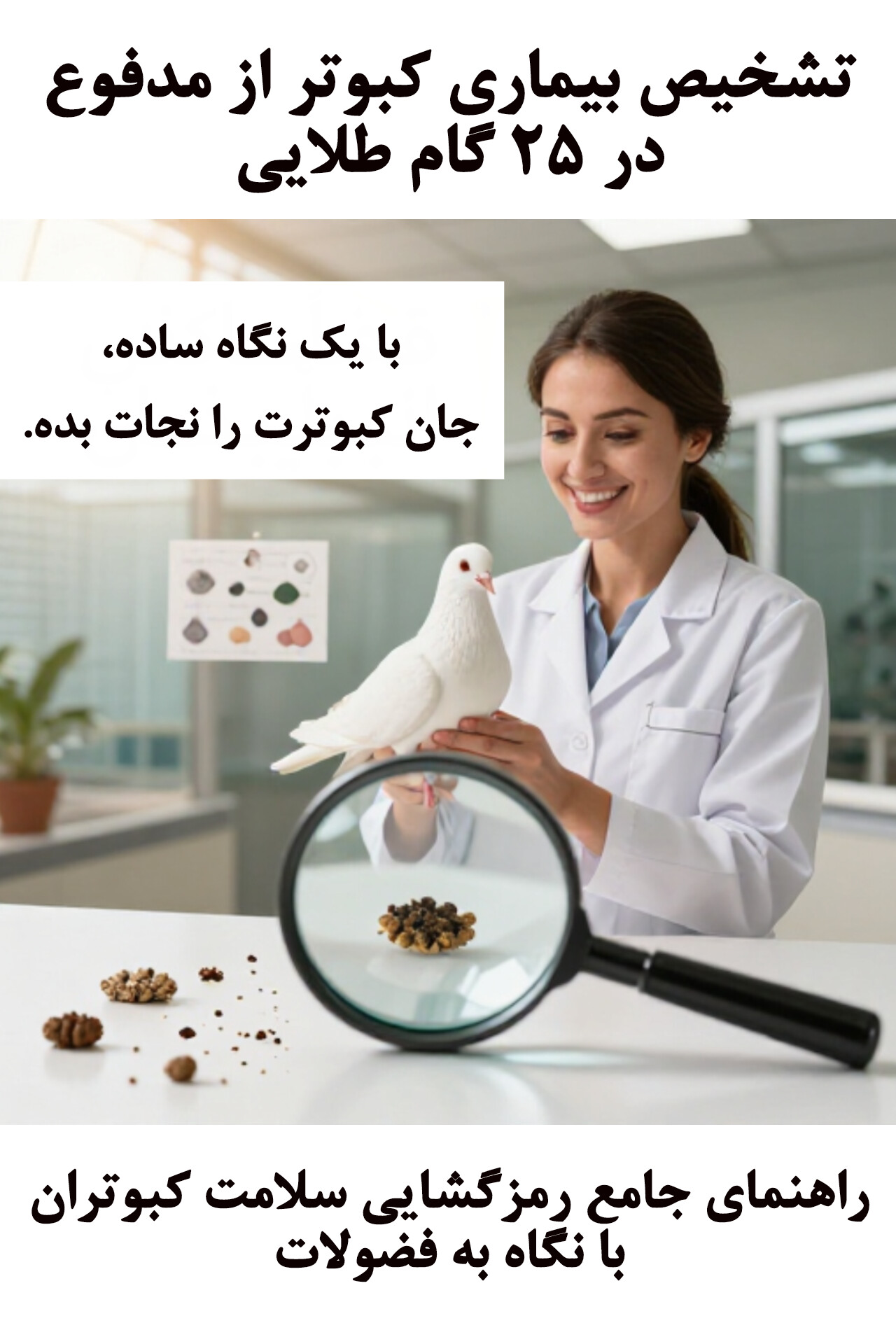 تشخیص بیماری کبوتر از مدفوع؛ راهنمای 25 بیماری شایع