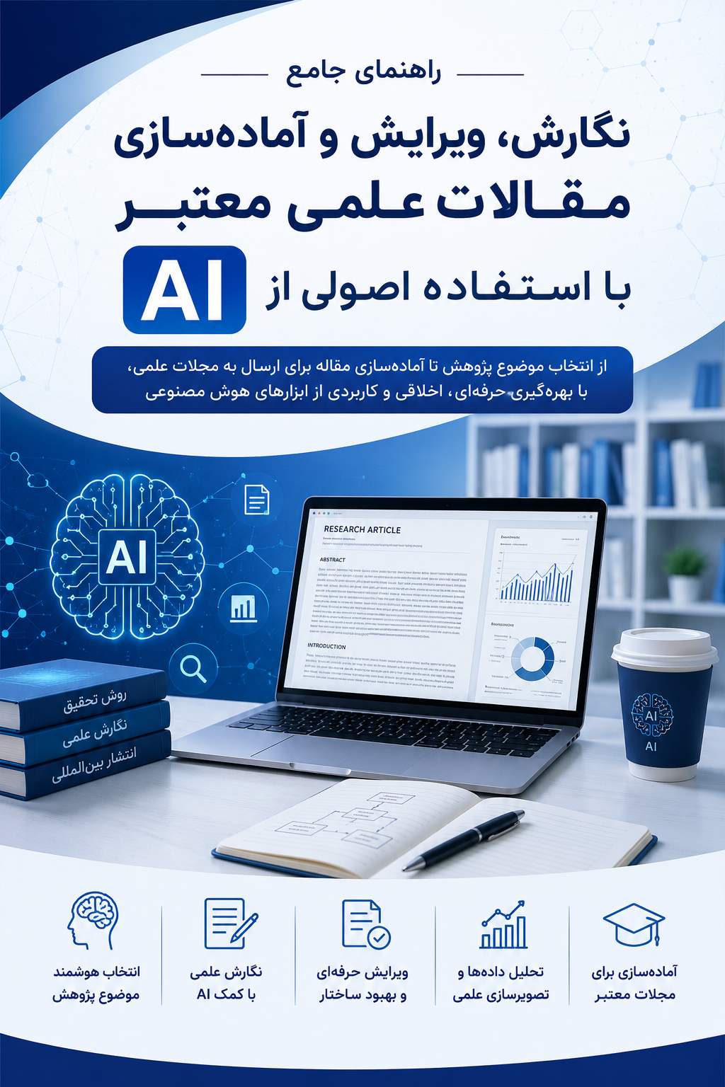 عنوان سئو:  نوشتن مقاله علمی با هوش مصنوعی و راهنمای جامع AI بهمراه پرامپت های حرفه ای